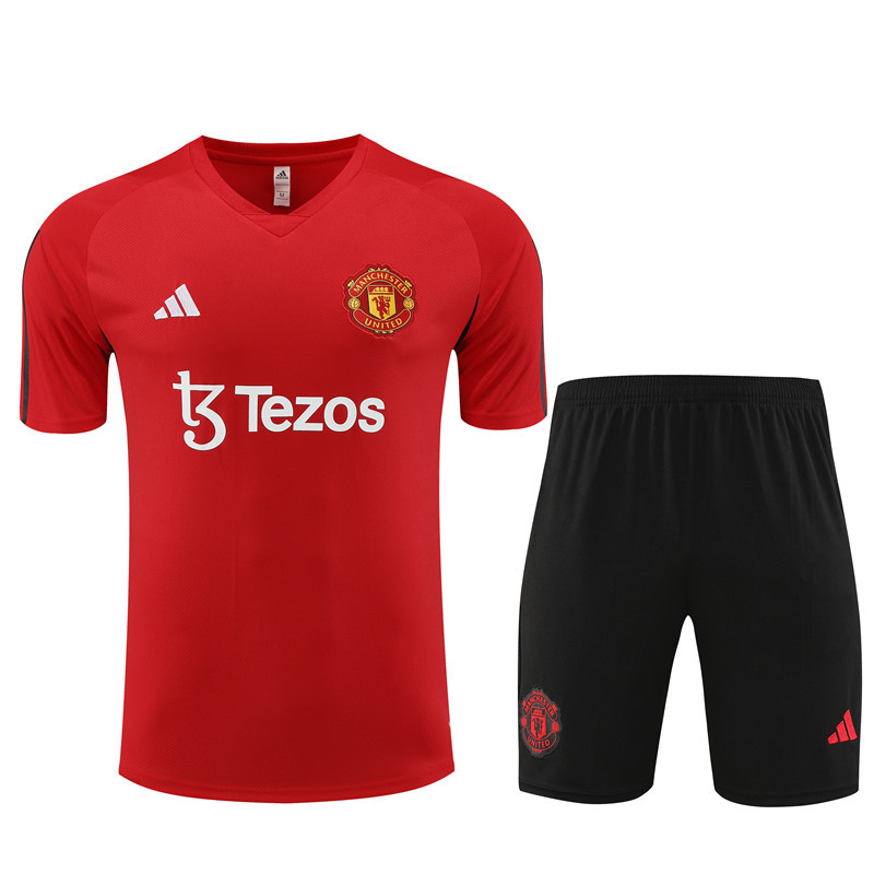 23-24 Manchester United red training short sleeves