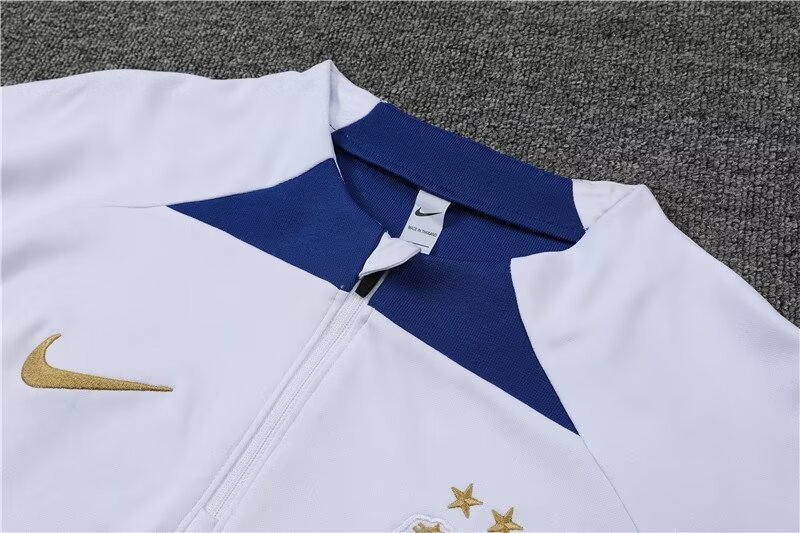 2022/2023 French half-pull training uniform white football shirt suit