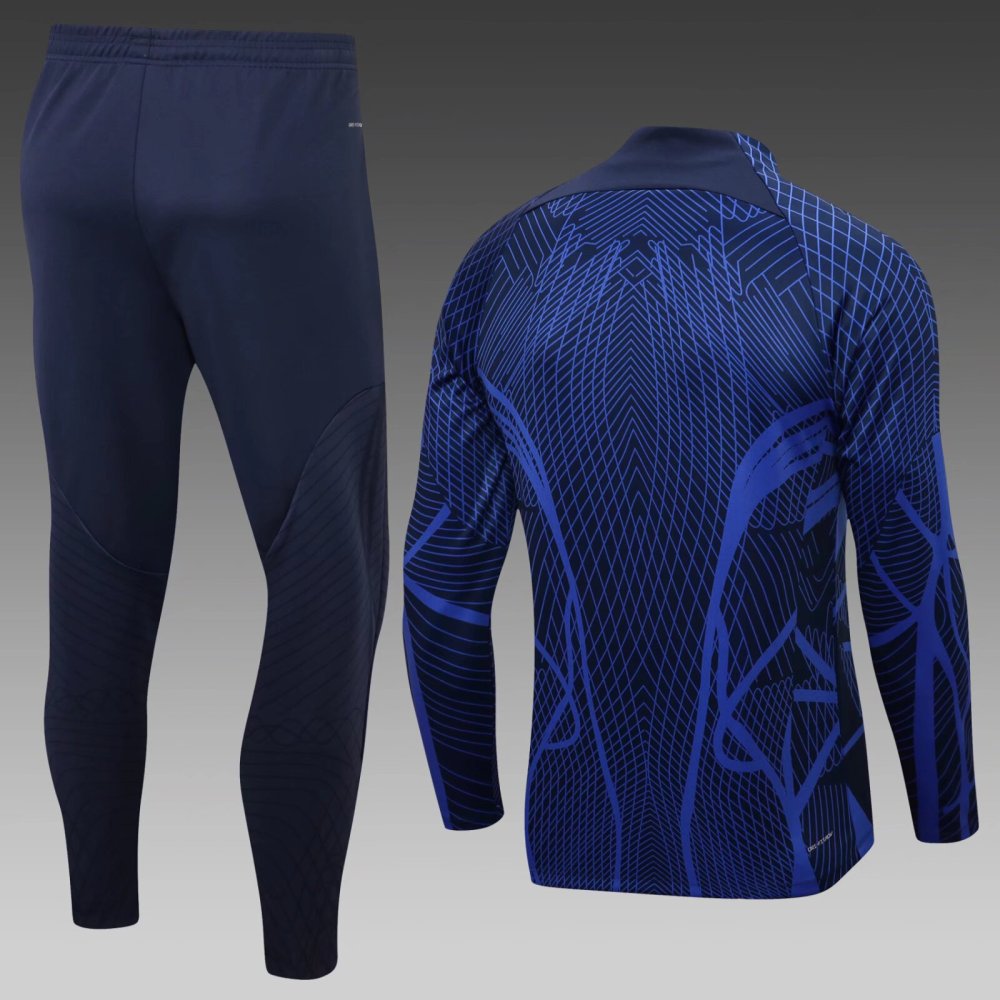 2022/2023 French half-pull training suit blue football shirt suit