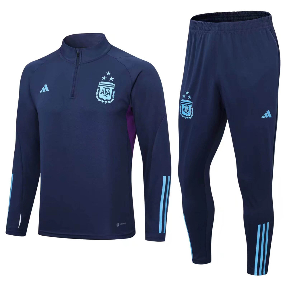 2022/2023 Argentina Half-Pull Training Suit Royal Blue Jersey Set