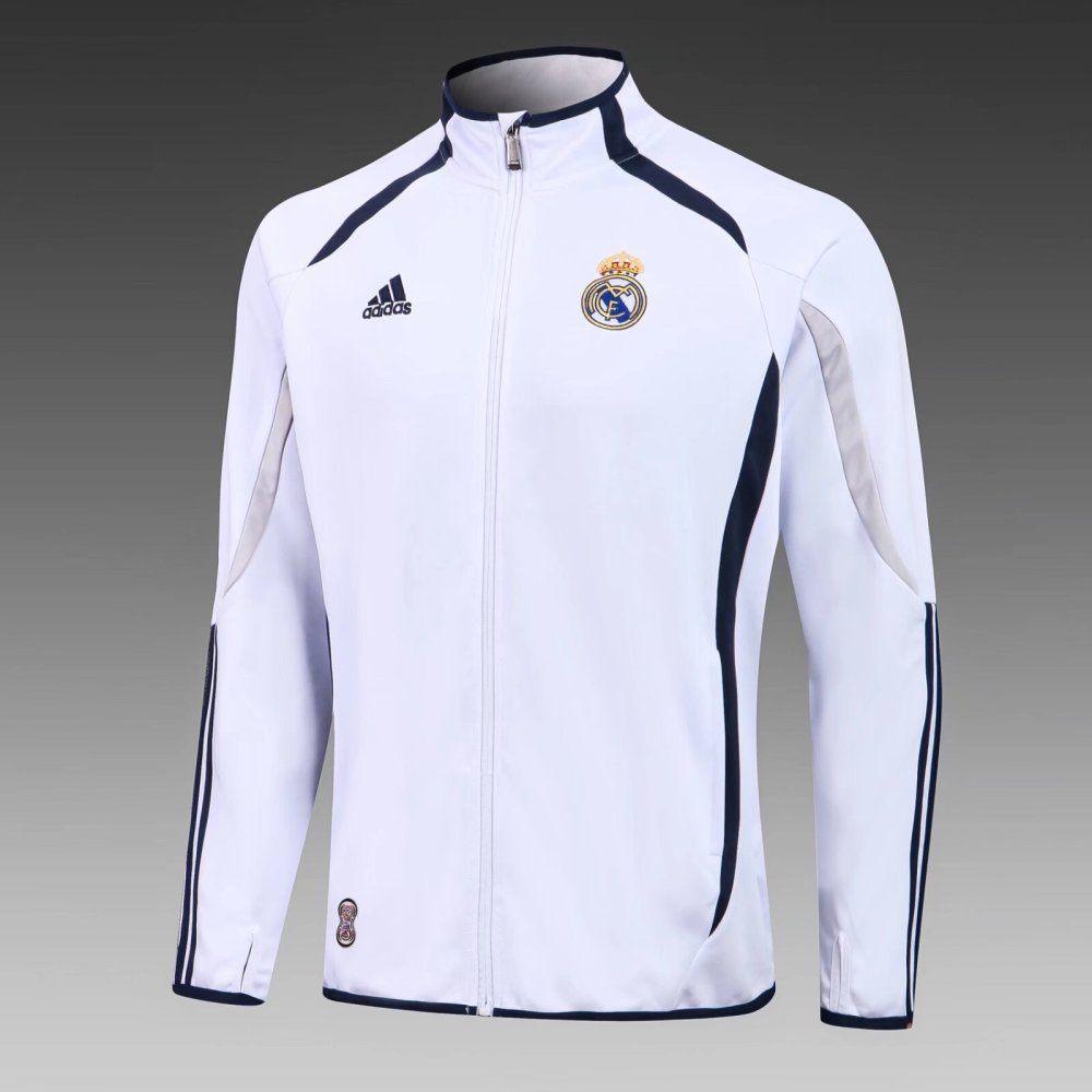 2022/2023 Real Madrid long zipper jacket white football shirt set -1:1 Thai quality