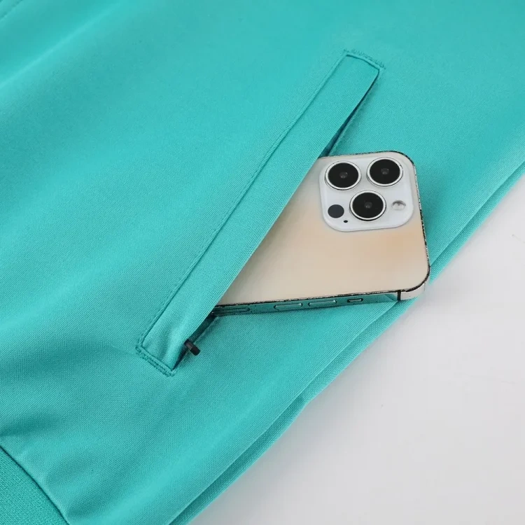 2023-2024 Brazilian long zipper jacket blue football jersey set