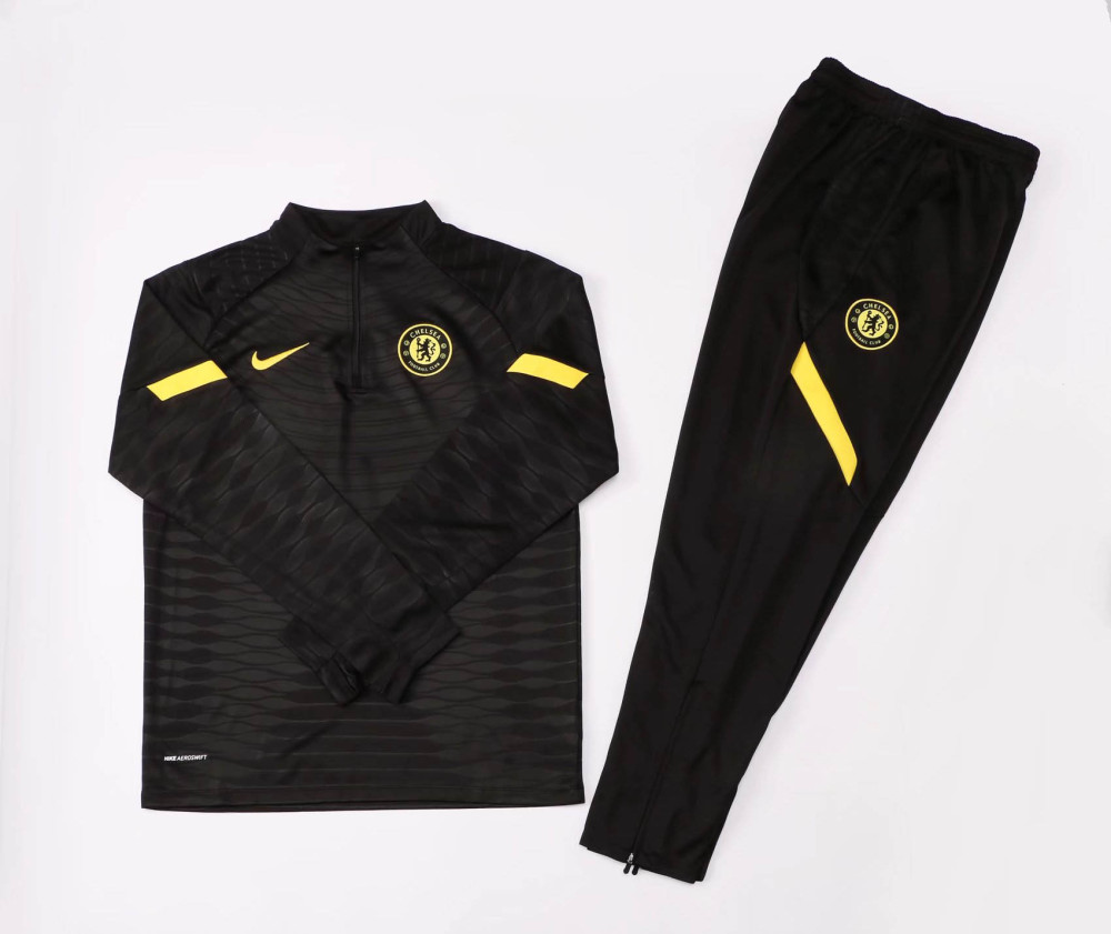 2021/2022 Chelsea Half-Pull Training Suit Black Football Shirt 1:1 Thai Quality Set