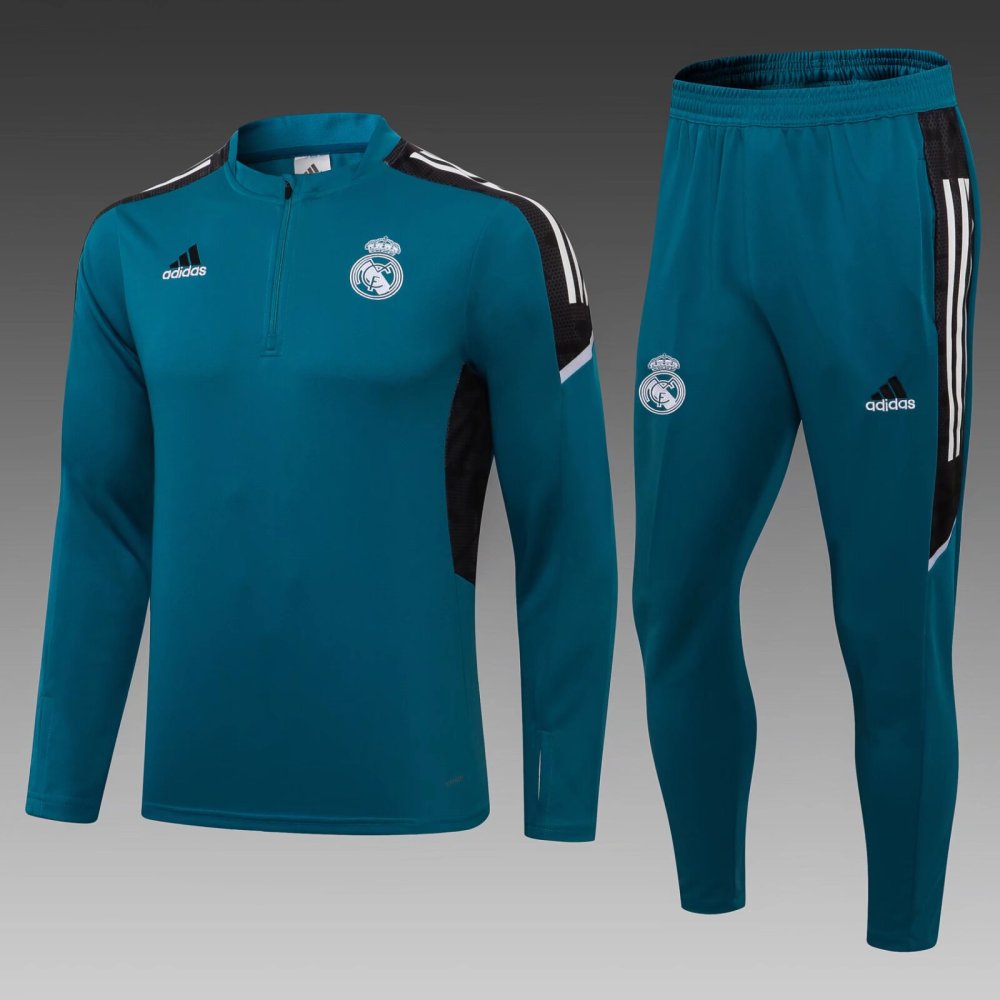 2021/2022 Real Madrid half-pull training uniform green suit 1:1 Thai quality suit