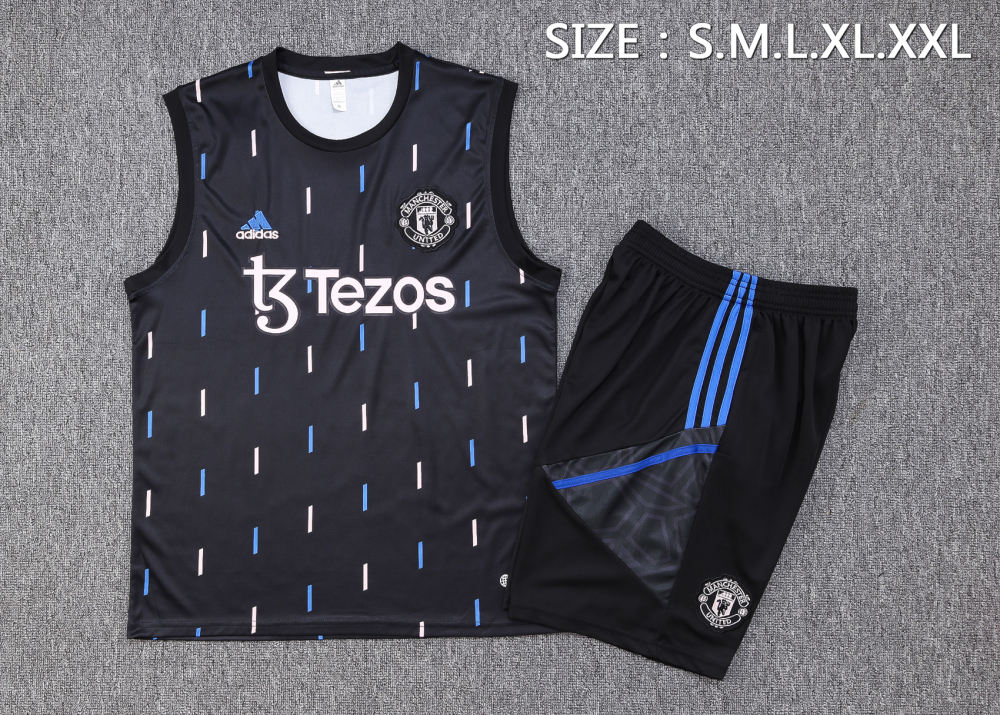 23-24 Manchester United Black Sleeveless Vest Training Wear suit