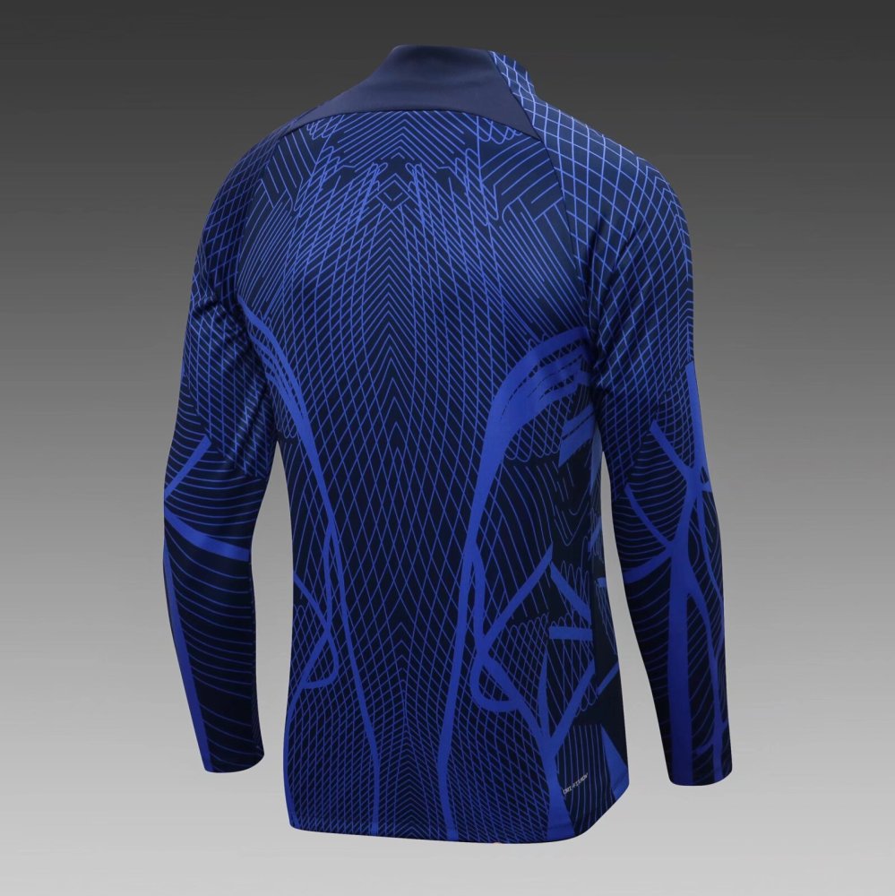 2022/2023 French half-pull training suit blue football shirt suit