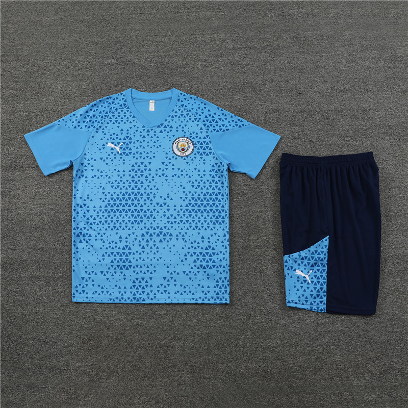 23-24 Short Sleeve Training Wear Manchester City Light Blue
