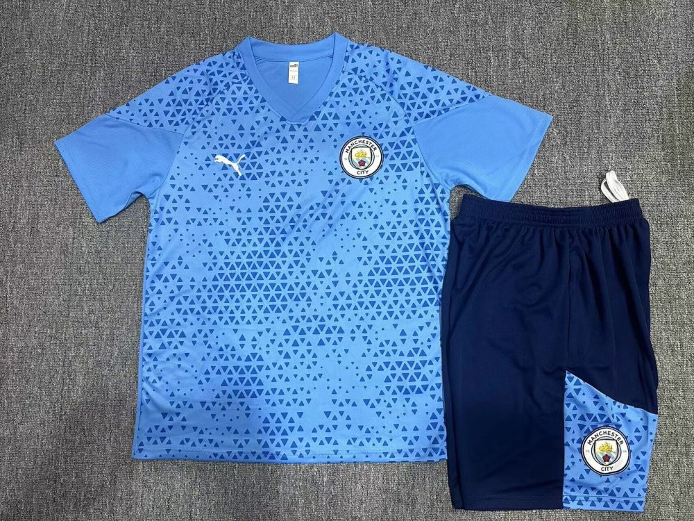 23-24 Short Sleeve Training Wear Manchester City Light Blue