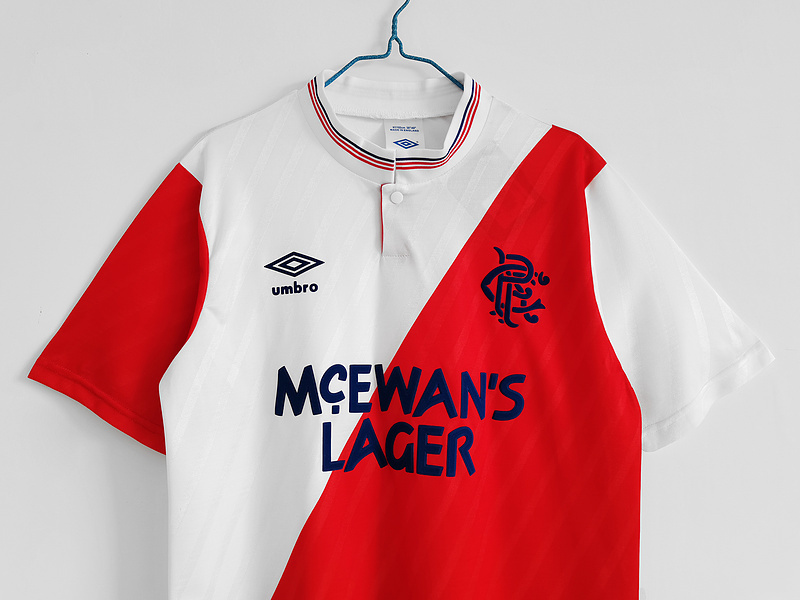 Retro 1982-83 Rangers away football jersey Retro