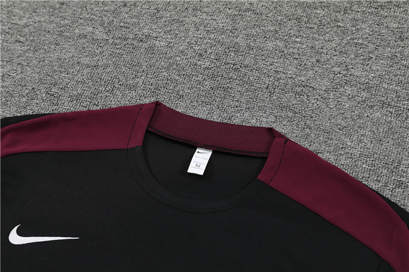 24-25 short-sleeved training suit psg paris saint germain black