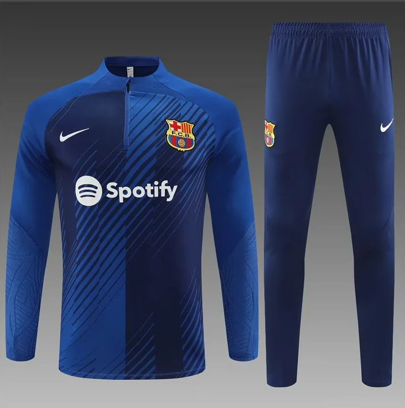 2023/2024 Barcelona half-pull training suit blue suit 1:1 Thai quality