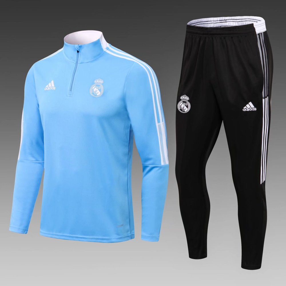 2021/2022 Real Madrid half-pull training suit blue suit 1:1 Thai quality suit