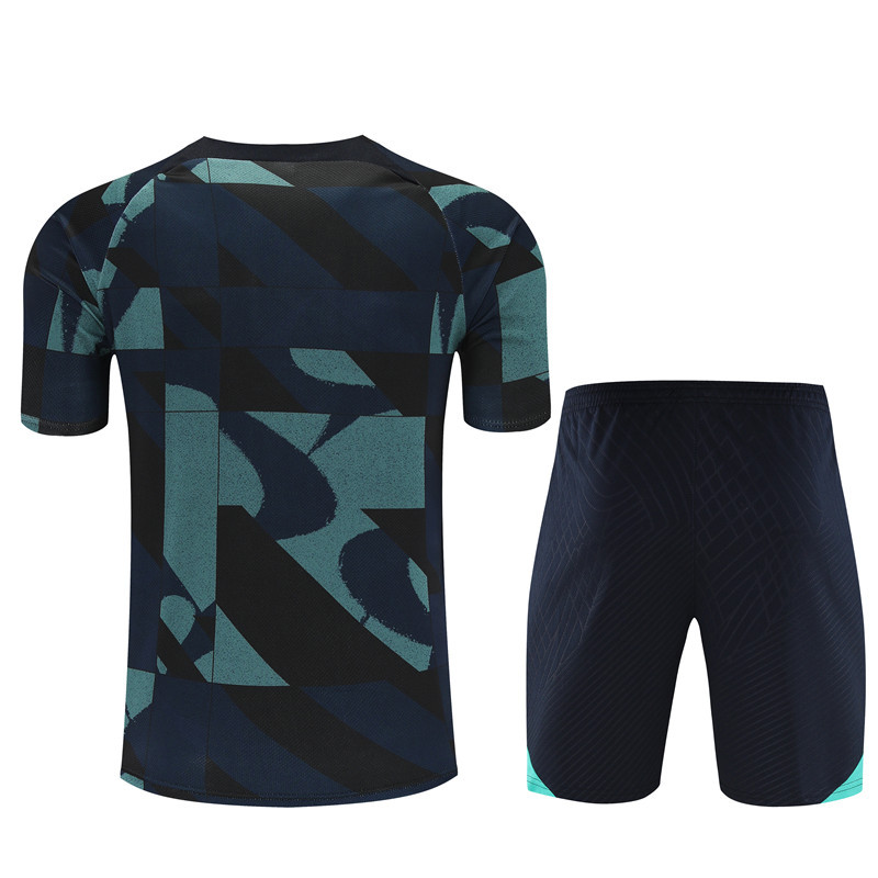 23-24-Short-sleeved training uniform Barcelona royal blue [camouflage style]