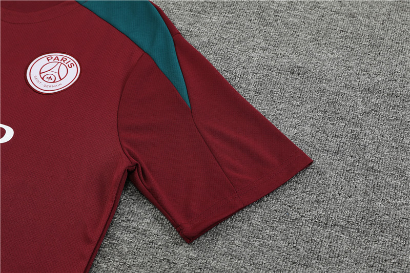 24-25 short-sleeved training clothes psg maroon