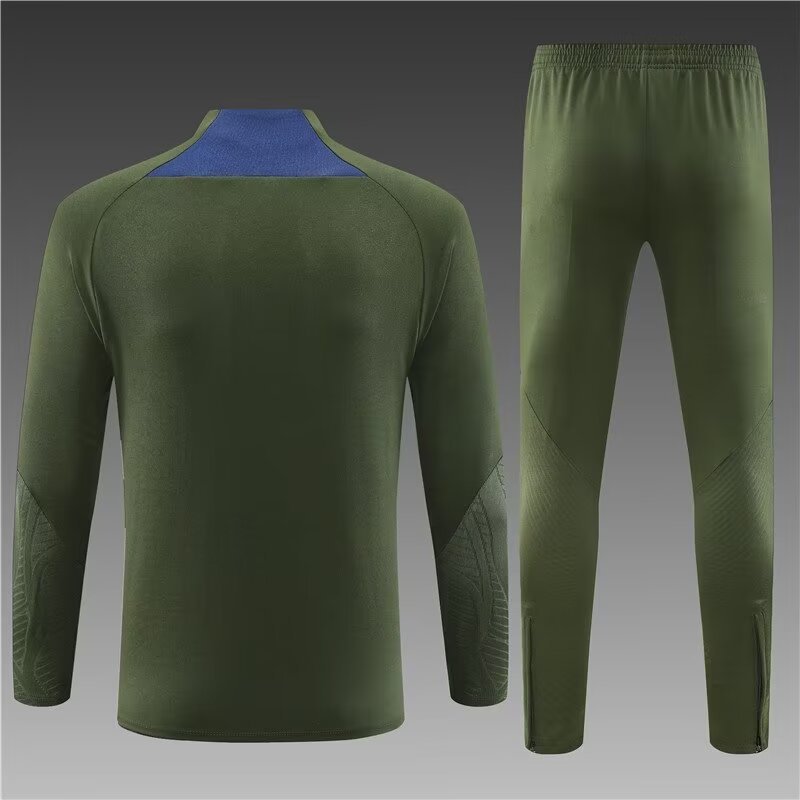 2023/2024 Paris half-pull training uniform military green suit 1:1 Thai quality suit