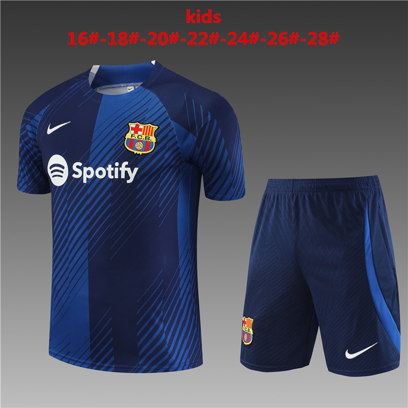 23-24-Short-sleeved training uniform Barcelona blue [camouflage style]