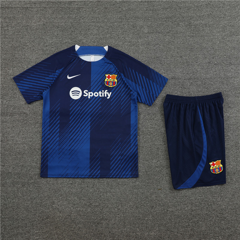 23-24-Short-sleeved training uniform Barcelona blue [camouflage style]
