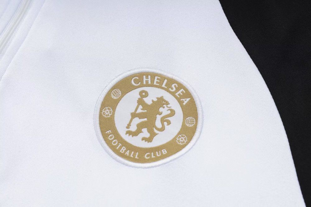 2023/2024 Chelsea Half Pull Training Wear White Football Shirt 1:1 Thailand Quality Suit