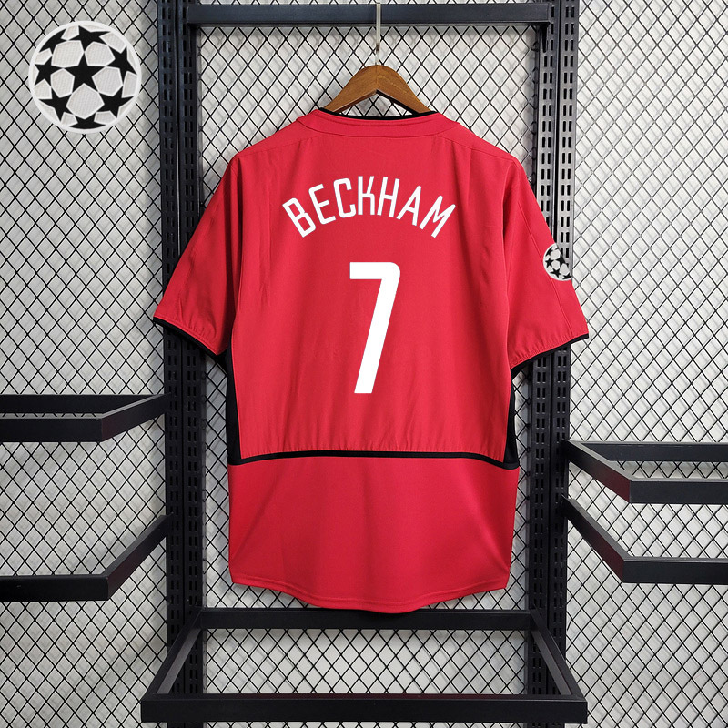 Retro Manchester United 2002-04 home BECKHAM v.NISTELROOY GIGGS KEANE Football jersey retro