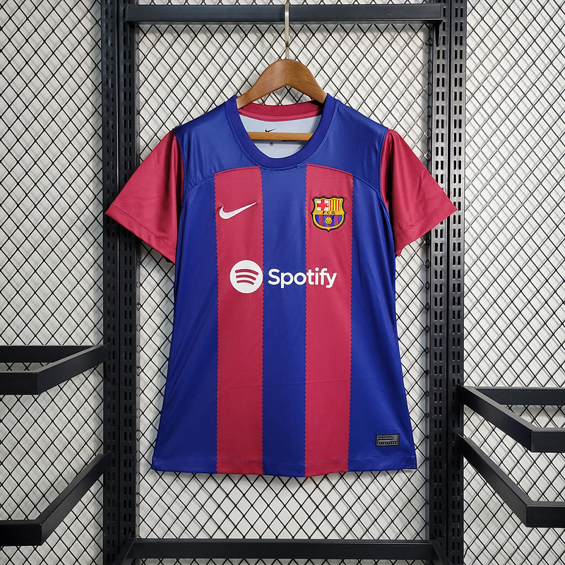 2023-24 Women's Clothing Barcelona Home  GAVI LEWANDOWSKI F. DE JONG PEDRI FERMíN Football jersey