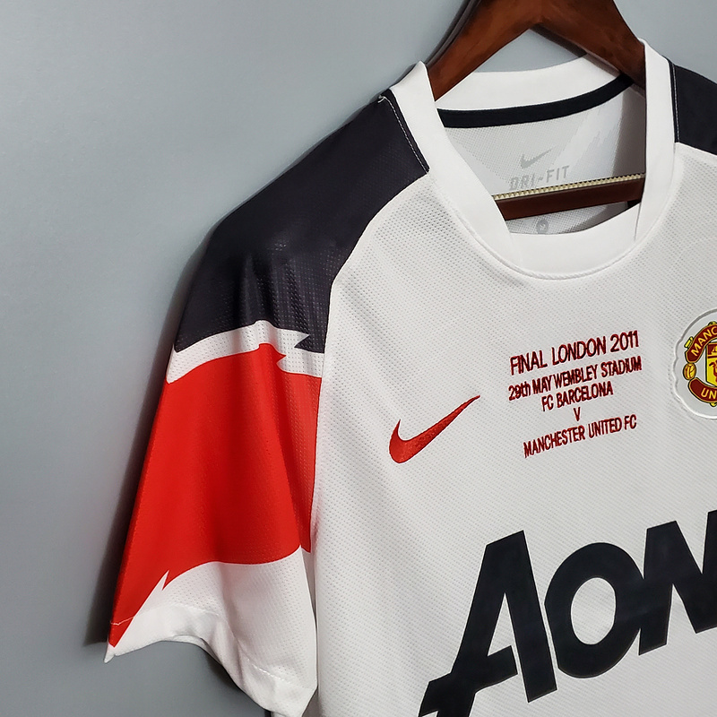 Retro 2010-11 UCL Manchester United in the Champions League version away Football jersey retro