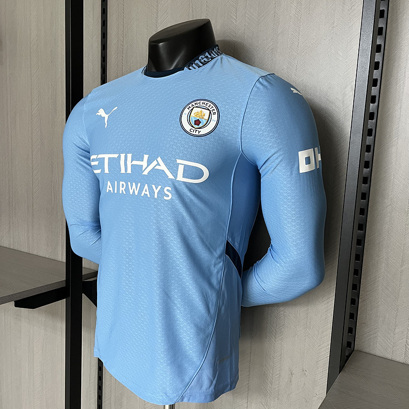 2024-25 Manchester City Home Player Long Sleeve Football jersey