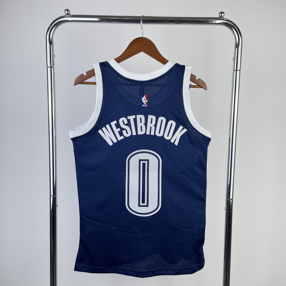 Oklahoma City Thunder MN Retro 2015-16 Season Navy Blue 0 Westbrook