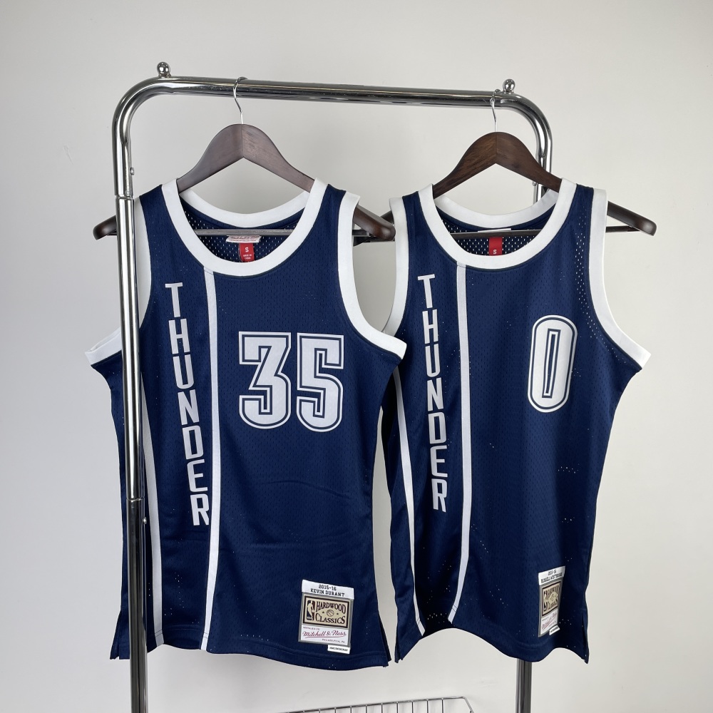 Oklahoma City Thunder MN Retro 2015-16 Season Navy Blue 35 DURANT