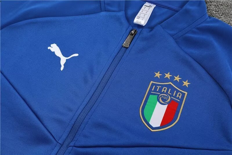 2022-2023 Italian long zipper jacket blue suit