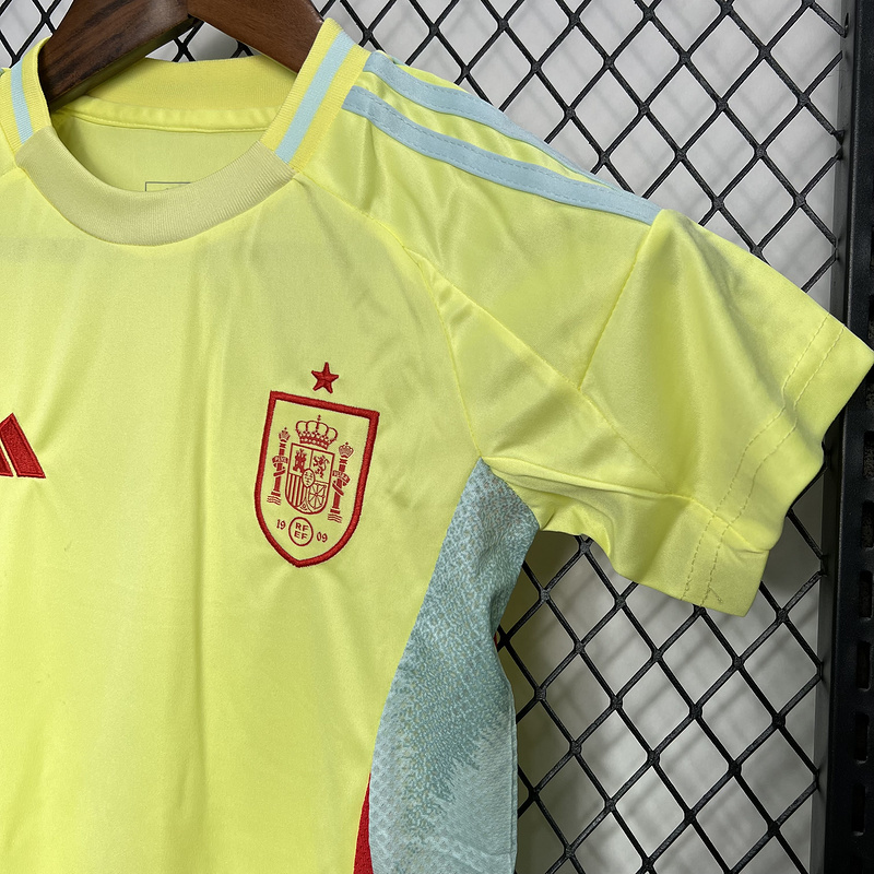 Spain 2024-25 Euro Away Kids Kit Jersey