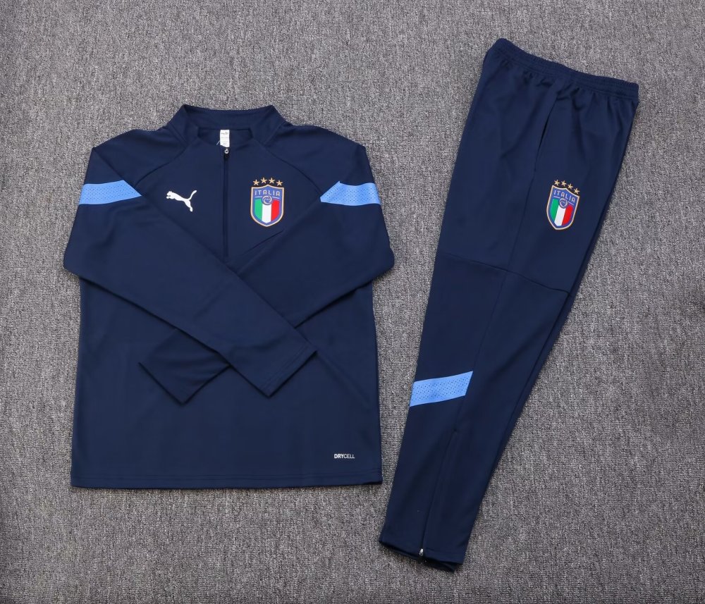 2022-2023 Italian half-pull training suit blue suit