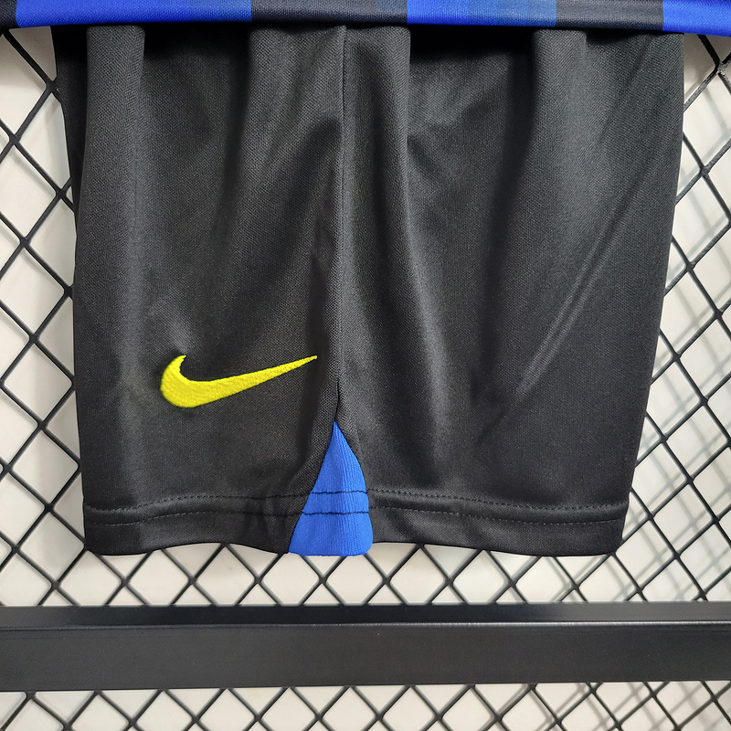 2023-24 KIDS Inter Milan Home Kids' Clothing CUADRADO ARNAUTOVIC THURAM LAUTARO FRATTESI Football jersey