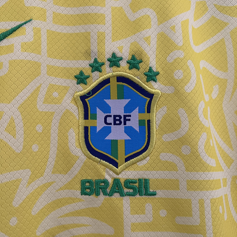 2024-25 Brazil Home Kids Home Long Sleeve  Vini Jr ENDRICK RICHARLISON Football jersey