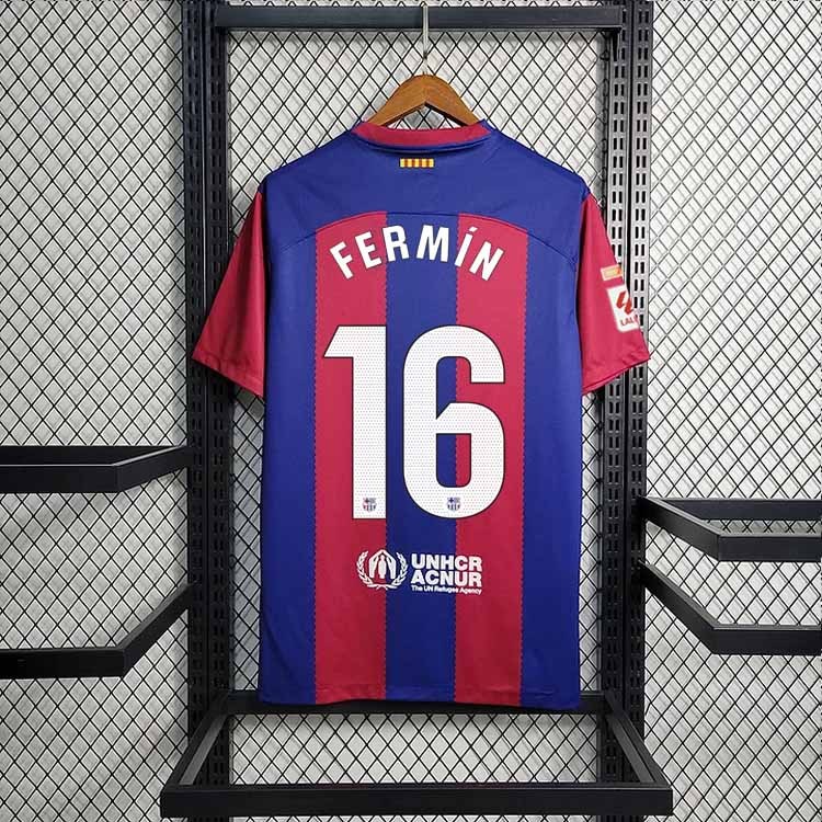 2023-24 Barcelona Home  GAVI LEWANDOWSKI F. DE JONG PEDRI FERMíN Football jersey