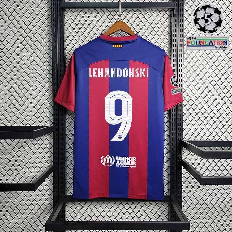 2023-24 Barcelona Home  GAVI LEWANDOWSKI F. DE JONG PEDRI FERMíN Football jersey
