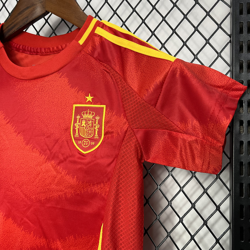 Spain 2024-25 Euro Home Kids Kit Jersey