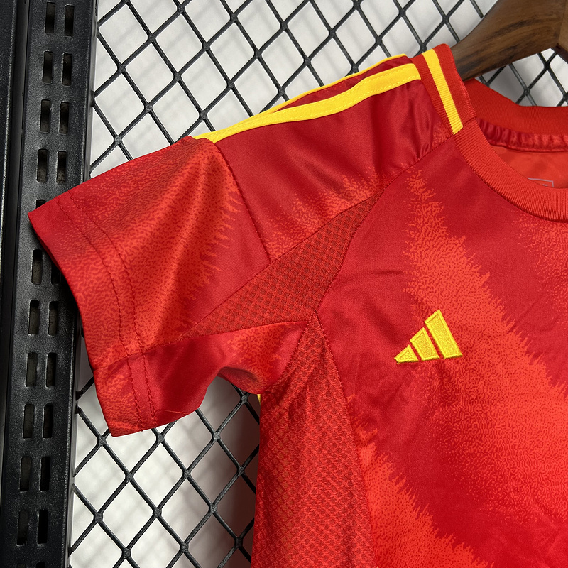 Spain 2024-25 Euro Home Kids Kit Jersey