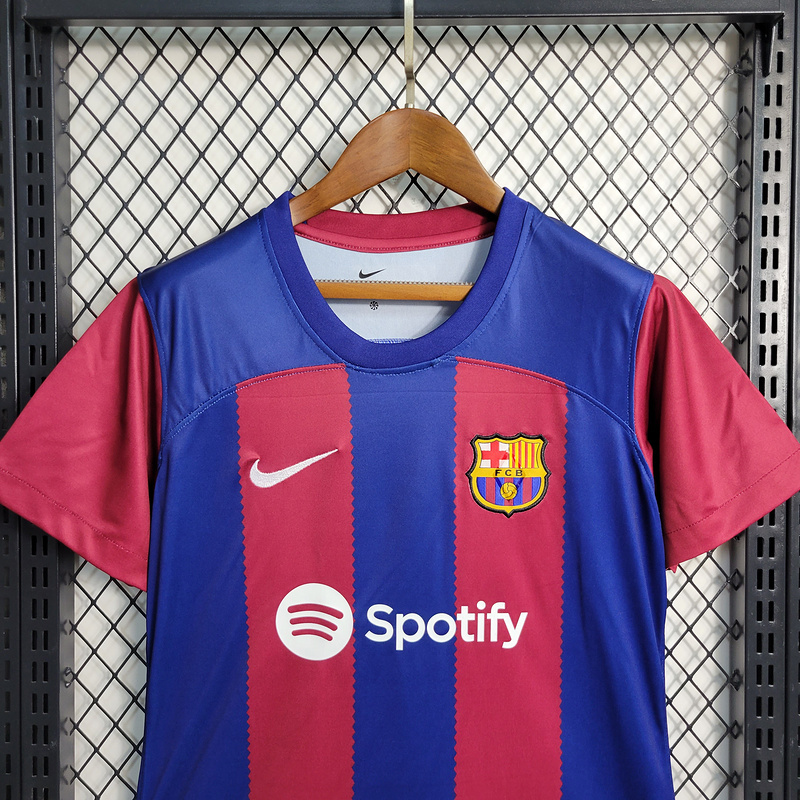2023-24 Women's Clothing Barcelona Home  GAVI LEWANDOWSKI F. DE JONG PEDRI FERMíN Football jersey