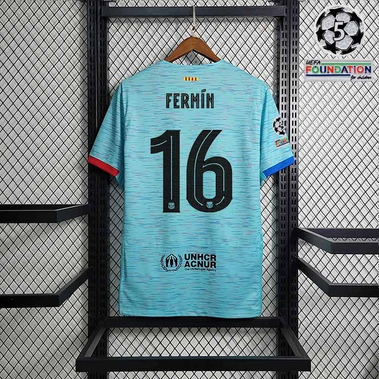 2023-24 Barcelona 2 Away  GAVI LEWANDOWSKI F. DE JONG PEDRI FERMíN Football jersey