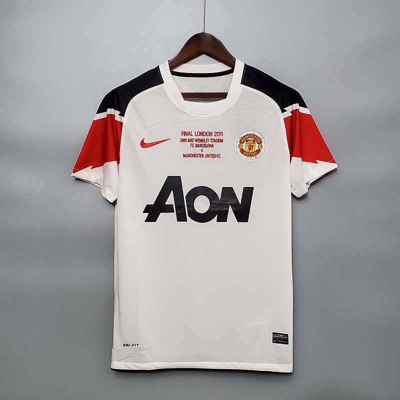 Retro 2010-11 UCL Manchester United in the Champions League version away Football jersey retro