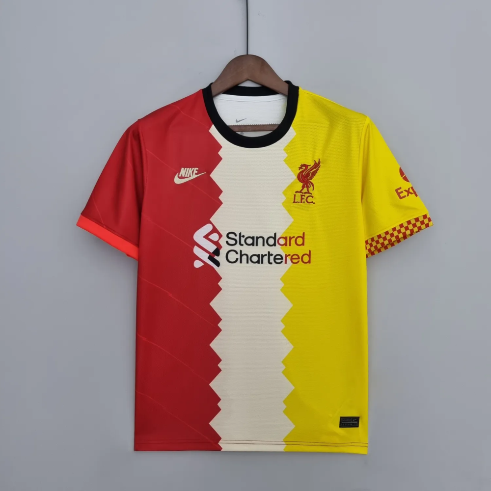 22-23 Liverpool Red Beige Yellow Fans Jersey