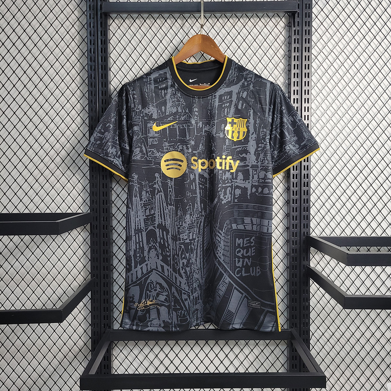 2023-24 Barcelona Black Gold Special Edition  GAVI LEWANDOWSKI F. DE JONG PEDRI FERMíN Football jersey
