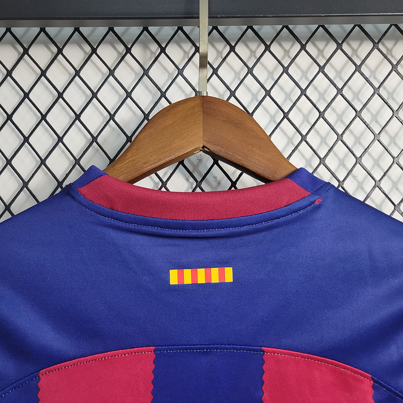 2023-24 KIDS Barcelona Home  GAVI LEWANDOWSKI F. DE JONG PEDRI FERMíN Football jersey