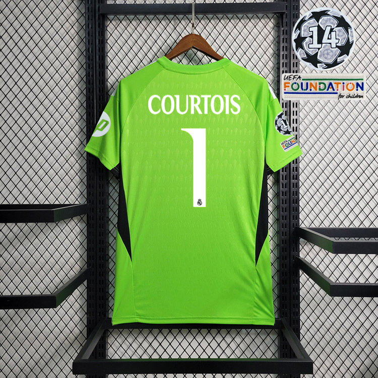 2023-24 Real Madrid goalkeeper green  COURTOIS Football jersey