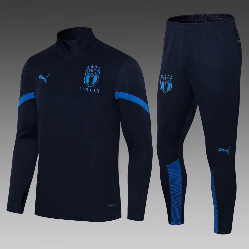 2021-2022 Italian half-pull training uniform blue suit