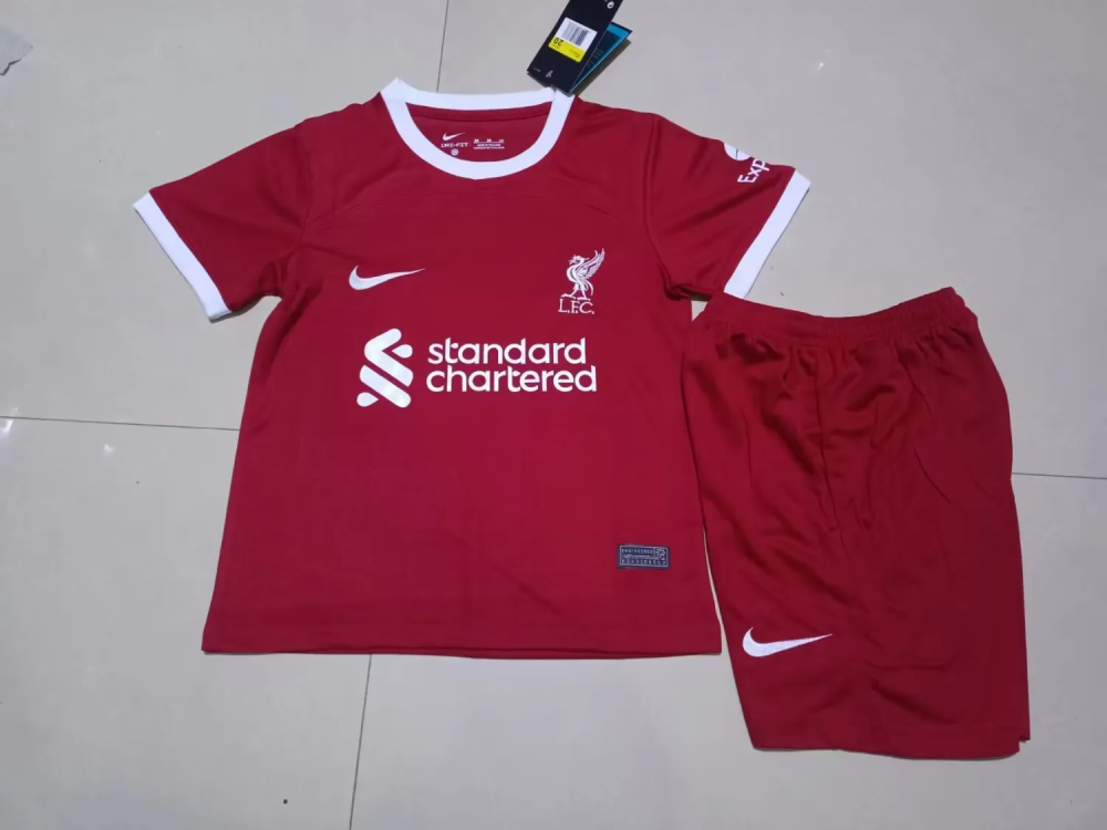 23-24 Liverpool home Red kids kit