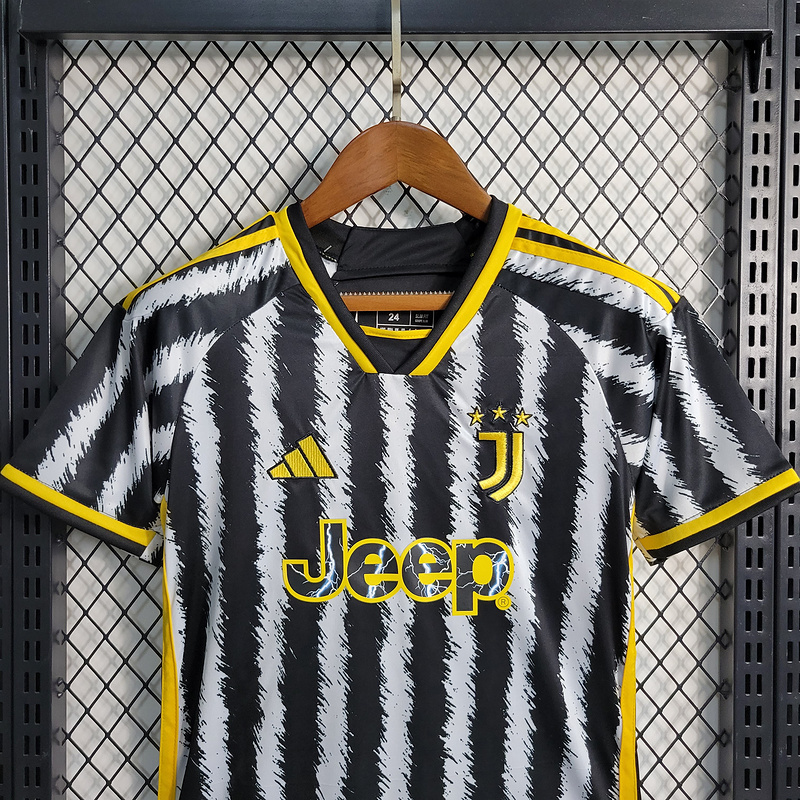 2023-24 kids Juventus home  CHIESA VLAHOVIC POGBA KOSTIC Football jersey