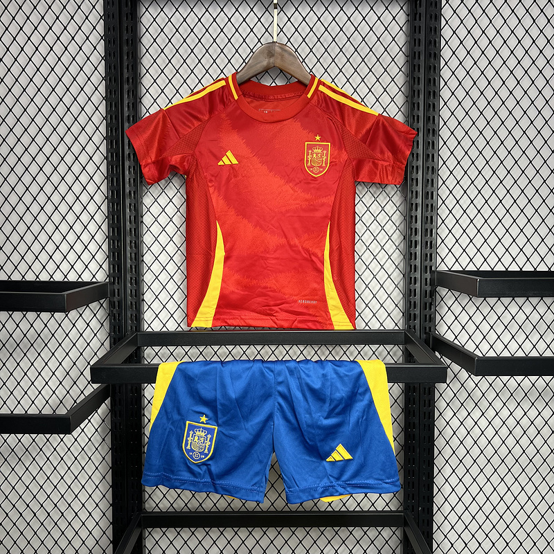 Spain 2024-25 Euro Home Kids Kit Jersey