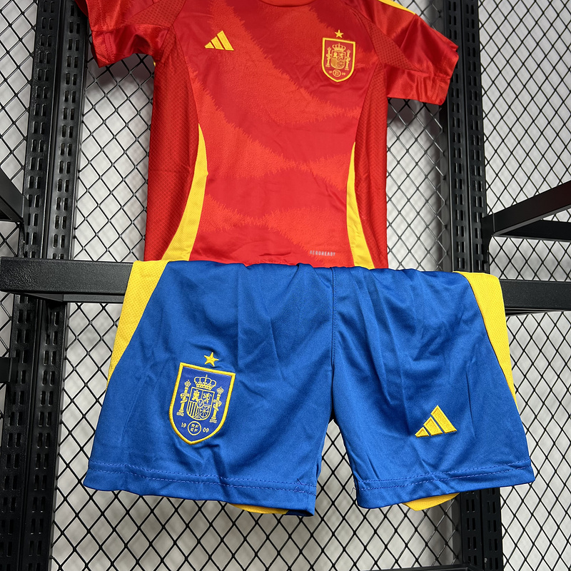 Spain 2024-25 Euro Home Kids Kit Jersey