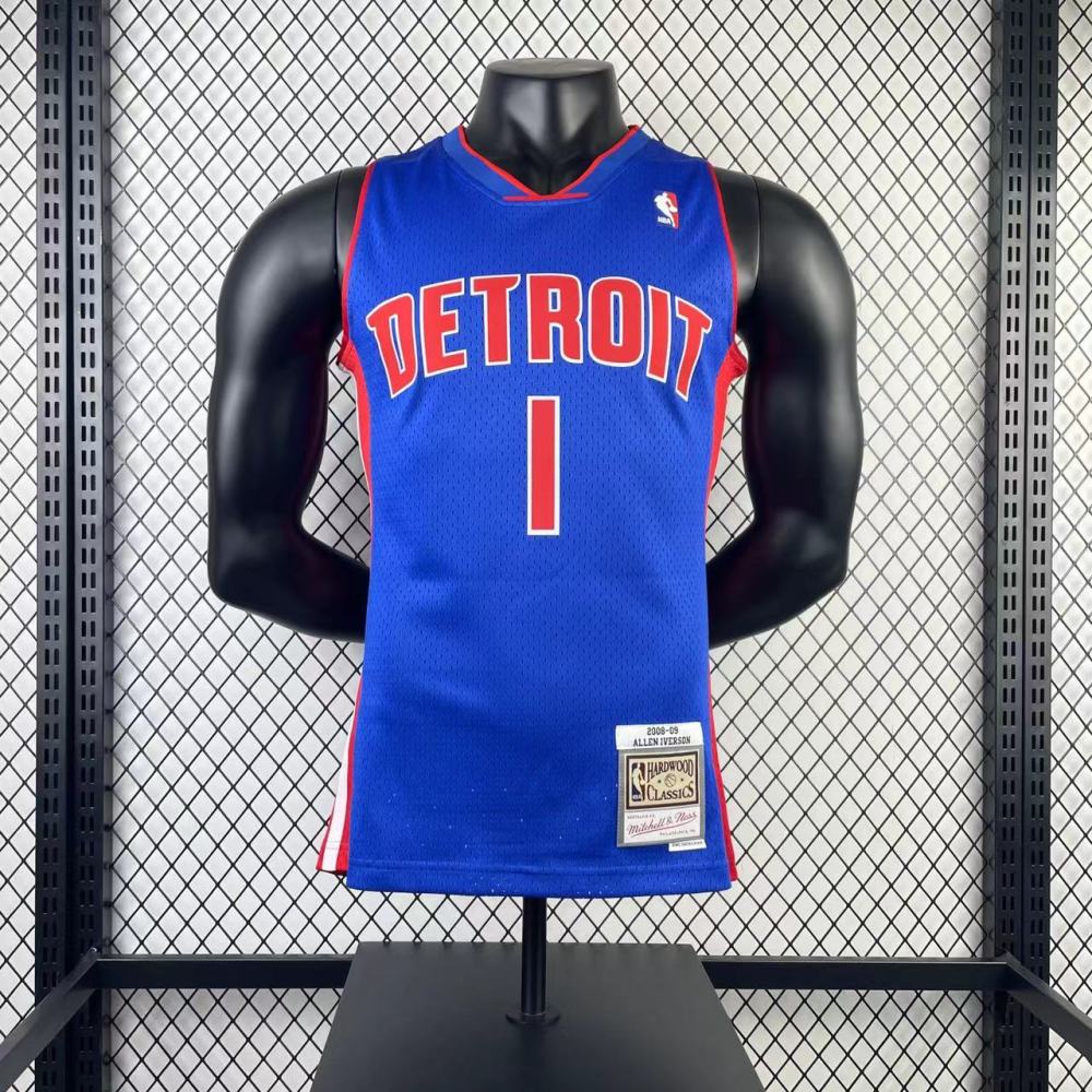 Detroit Pistons MN Retro 1988-89 Season Blue 1 IVERSON